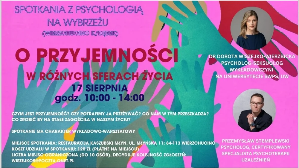 O przyjemności w różnych sferach życia. Warsztaty psychologiczne